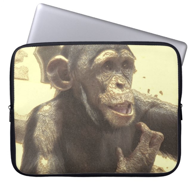 Funda Para Portátil Chimpancé metalizado (Frente)