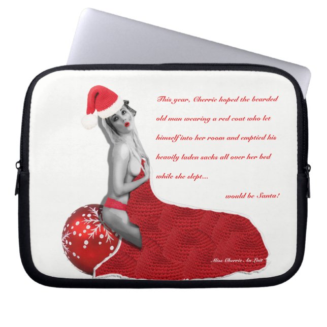 Funda Para Portátil Chiste adulto rudo Sexy Sra Santa Pinup Portátil S (Frente)