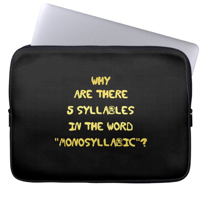 Funda Para Portátil Chiste de ortografía de sílaba Funny 5 (Frente)