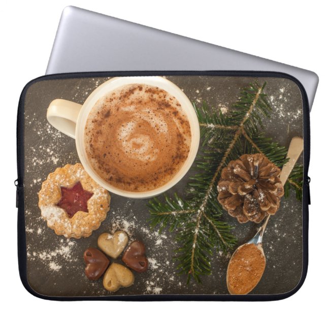 Funda Para Portátil Chocolate caliente navidades (Frente)