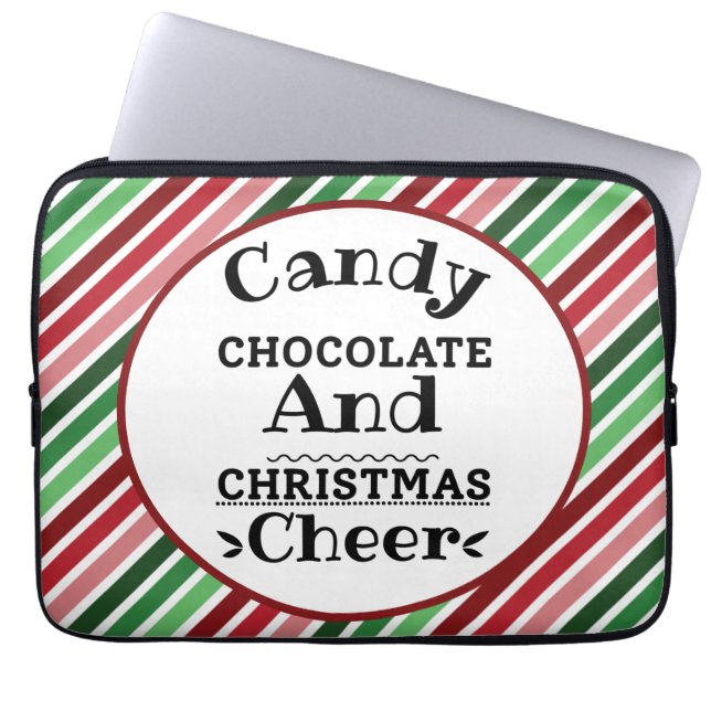 Funda Para Portátil Chocolate con caramelos y Navidades vitorean (Frente)