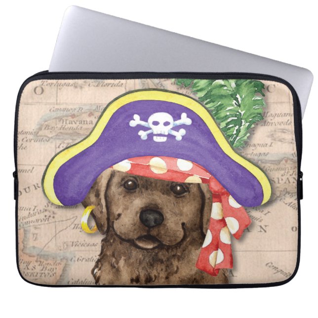 Funda Para Portátil Chocolate Lab Pirate (Frente)