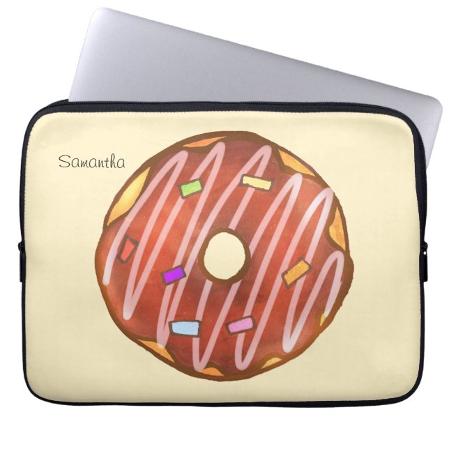 Funda Para Portátil Chocolate Sprinkle donut (Frente)
