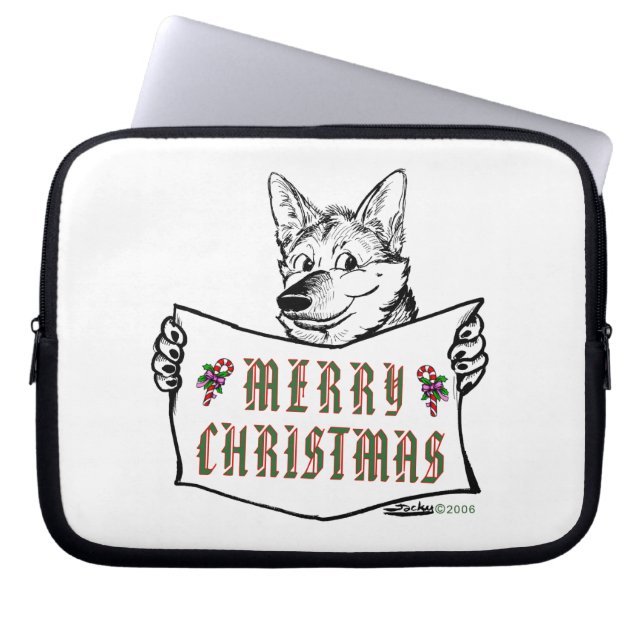 Funda Para Portátil Christmas Dog:  Merry Christmas! (Frente)