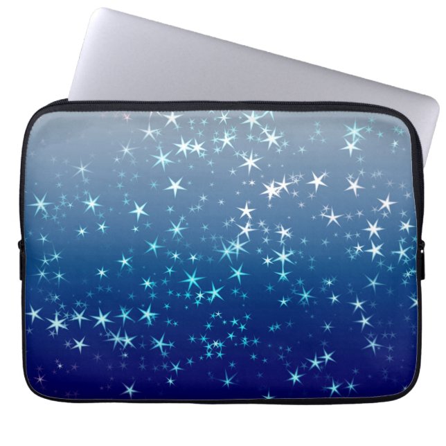 Funda Para Portátil Christmas Sparkles Stars Blue Sky (Frente)