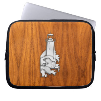 Funda Para Portátil Chrome Like Lighthouse on Teak Wood