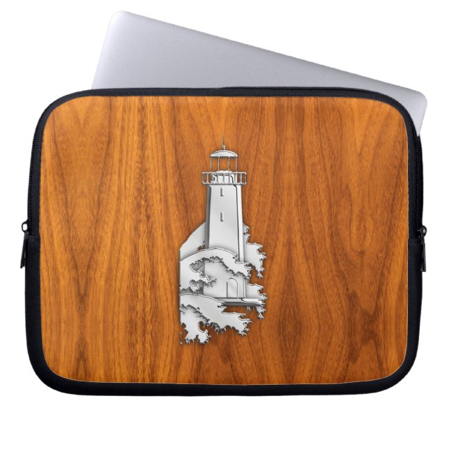 Funda Para Portátil Chrome Like Lighthouse on Teak Wood (Frente)