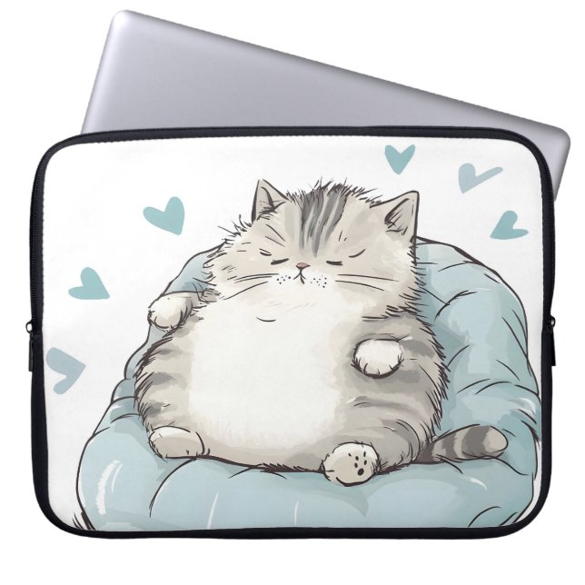 Funda Para Portátil Chubby Cat Chill Vibes (Frente)