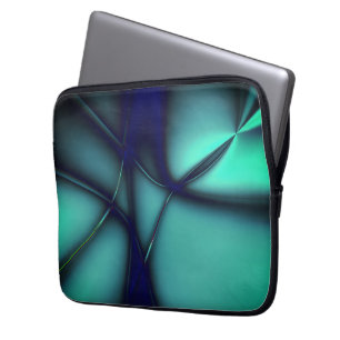 Funda Para Portátil Cian de menta quemada bajo líneas brillantes se pa