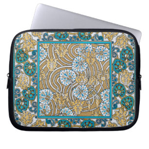 Funda Para Portátil ciclamen azul arte nuevo flor botánica