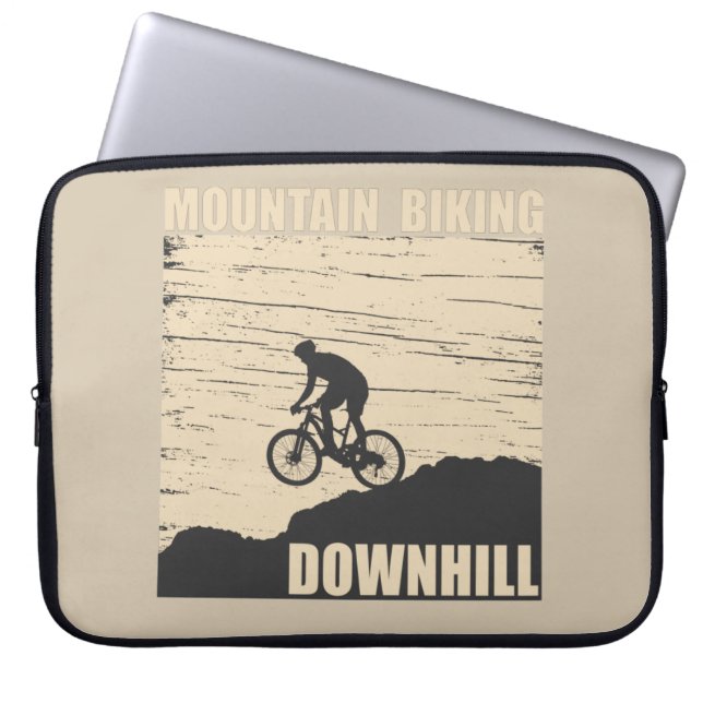 Funda Para Portátil ciclismo de montaña cuesta abajo diciendo (Frente)