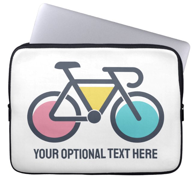 Funda Para Portátil Ciclismo de texto personalizado (Frente)
