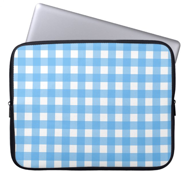 Funda Para Portátil Cielo azul gingham (Frente)