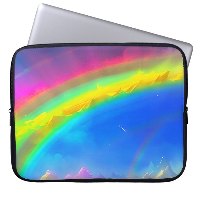 Funda Para Portátil Cielo brillante de arco iris (Frente)
