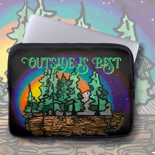 Funda Para Portátil Cielo crepuscular en el bosque