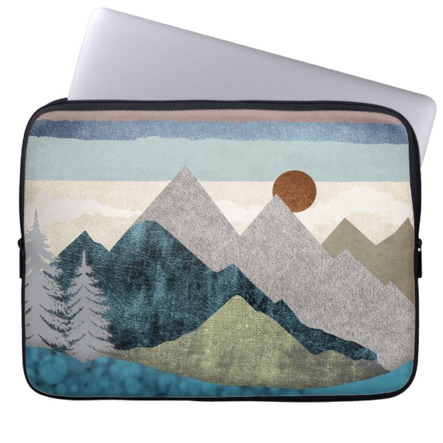 Funda Para Portátil Cielo de rayas de montaña (Frente)