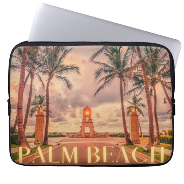 Funda Para Portátil Cielos rosados de Palm Beach (Frente)