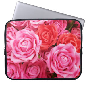 Funda Para Portátil Cierre de fondo artificial de rosa roja
