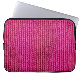 Funda Para Portátil Cierre de lana de punto rosa