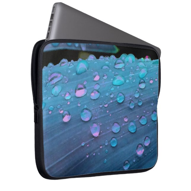 Funda Para Portátil Cierre de las gotas de lluvia, azul espacial (Anverso derecho)