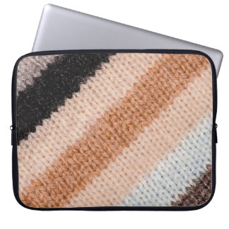 Funda Para Portátil Cierre de textura de tela de lana a rayas multicol