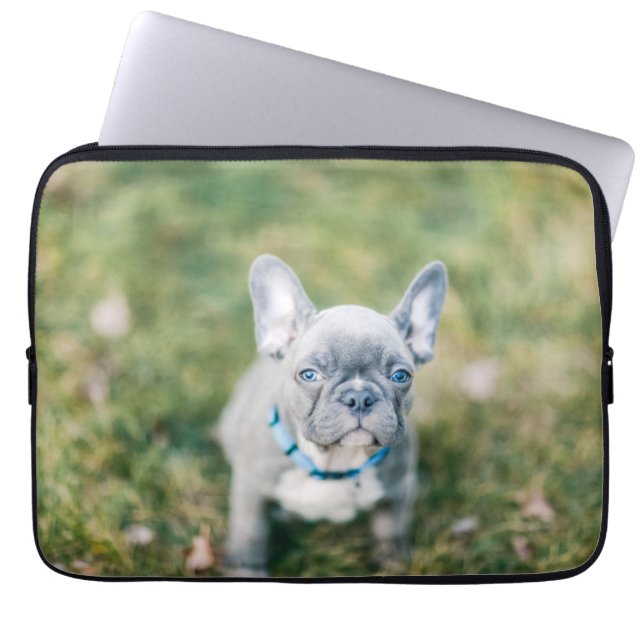 Funda Para Portátil Cierre de un Bulldog francés (Frente)