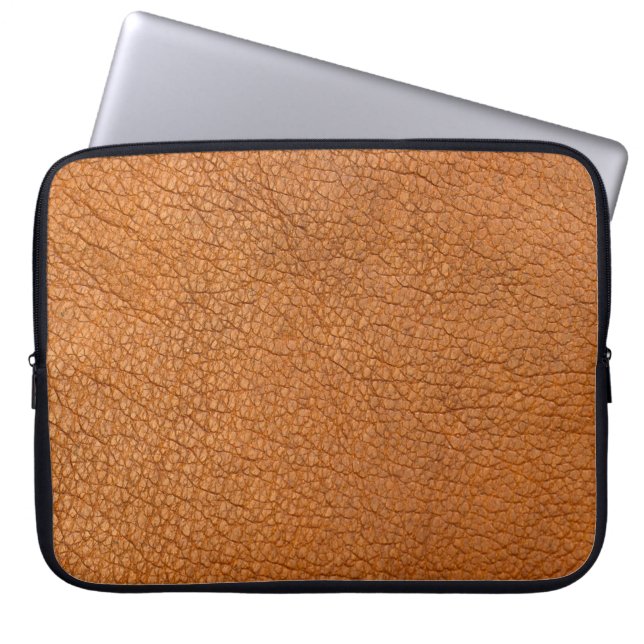 Funda Para Portátil Cierre marrón de cuero de fondo (Frente)