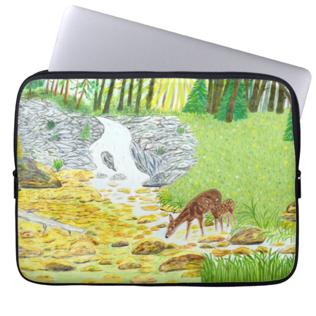 Funda Para Portátil Cierva y cervatillo (Frente)