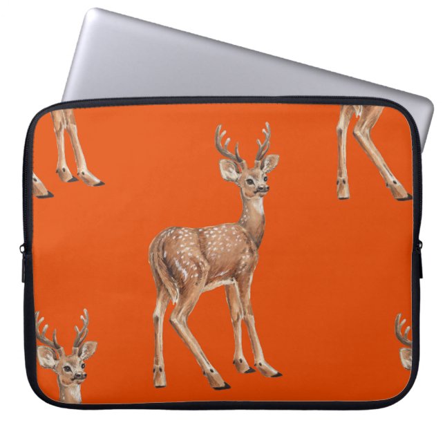 Funda Para Portátil Ciervo en rojo (Frente)
