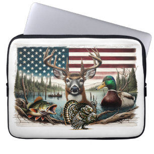 Funda Para Portátil Ciervos y campo estadounidense