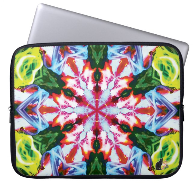 Funda para portátil Cilantro Kaleidoscope (Frente)