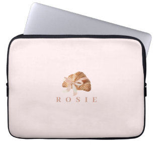 Funda Para Portátil Cinta rosa Croissant de Coquette Personalizada