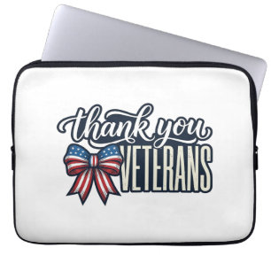 Funda Para Portátil Cinturón Patriótico de Veteranos de Agradecimiento