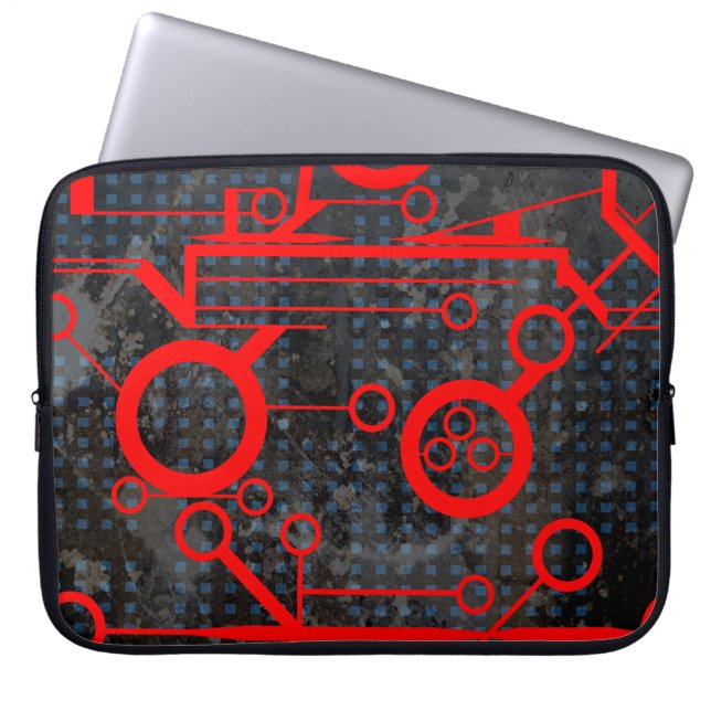 Funda Para Portátil Circuito rojo (Frente)