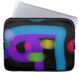 Funda Para Portátil Circuitos Digitales Abstractos en Cobalto y Violet