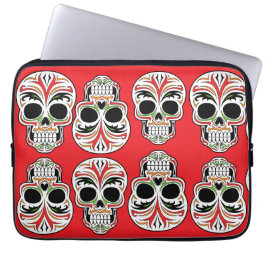 Funda Para Portátil Círculo artístico en rojo moderno multicolor