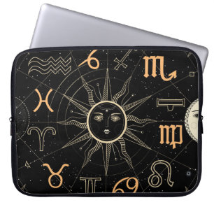 Funda Para Portátil Círculo del horóscopo, signos del zodiaco, cosecha
