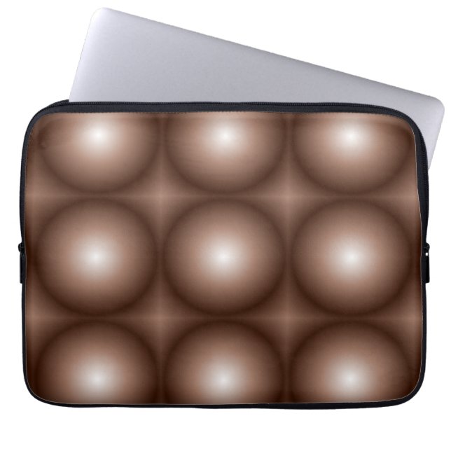 Funda Para Portátil Círculo geométrico 3D Círculo oscuro Mocha marrón  (Frente)