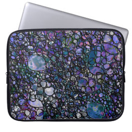 Funda Para Portátil Círculos abstractos dibujados a mano, azul, morado