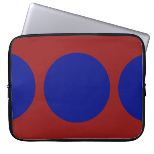 Funda Para Portátil Círculos azules en rojo