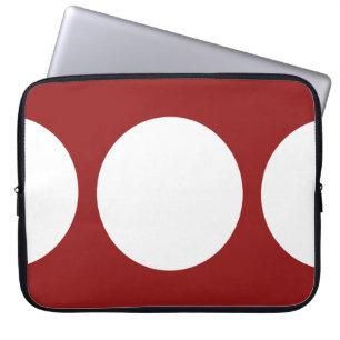 Funda Para Portátil Círculos blancos en la manga roja de la laptop