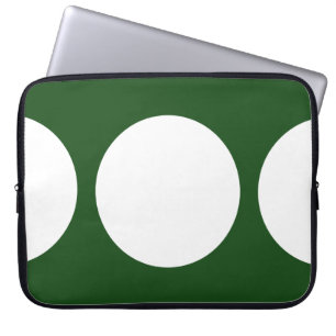 Funda Para Portátil Círculos blancos en verde