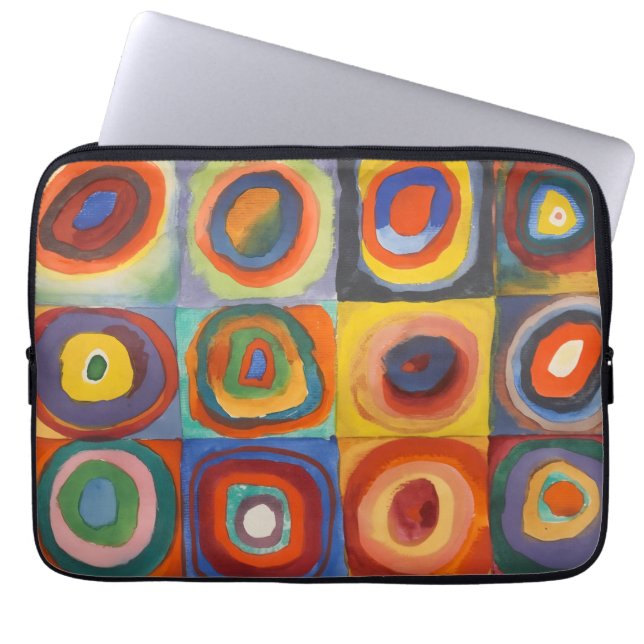 Funda Para Portátil Círculos Concéntricos de las plazas de Kandinsky (Frente)