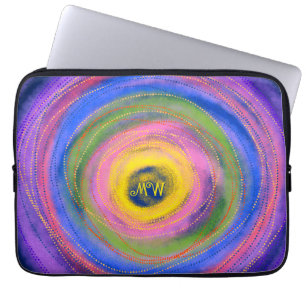 Funda Para Portátil Círculos de Mandalas Coloridos Vibrantes Personali