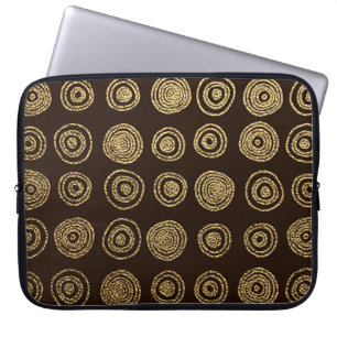 Funda Para Portátil Círculos dorados: patrón dibujado a mano