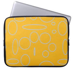 Funda Para Portátil Círculos en bucle en geométrico Naranja