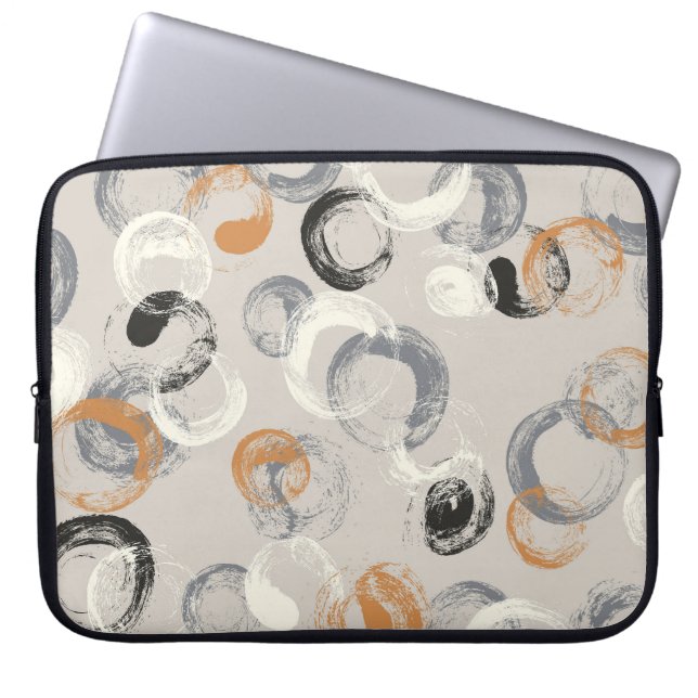 Funda Para Portátil Círculos grises: Patrón continuo simple (Frente)