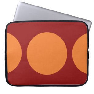 Funda Para Portátil Círculos naranjas en rojo