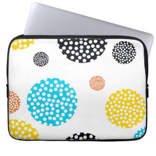 Funda Para Portátil Círculos punteados lúdicos, modernos, divertidos y