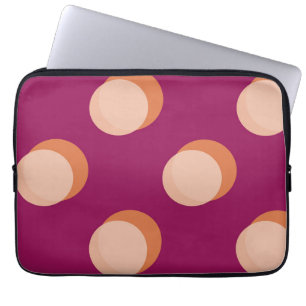 Funda Para Portátil Círculos Retro y Sombras Patrón Morado Negrita